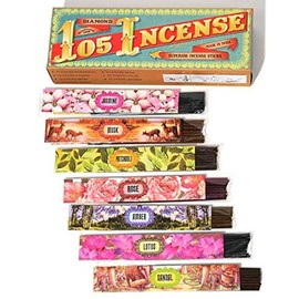 Song of India Diamond 105 Incense - Superior Incense Sticks 7 Assorted Scents (Sandalwood, Musk Amber, Lotus, Rose, Pine, Jasmine, and Patchouli)
