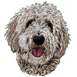 Tangled threds Custom Embroidery Goldendoodle Labradoodle Dog #2 Cream Embroidered Patch comes in 2" 3" 4" sizes - 3" Patch Sew on