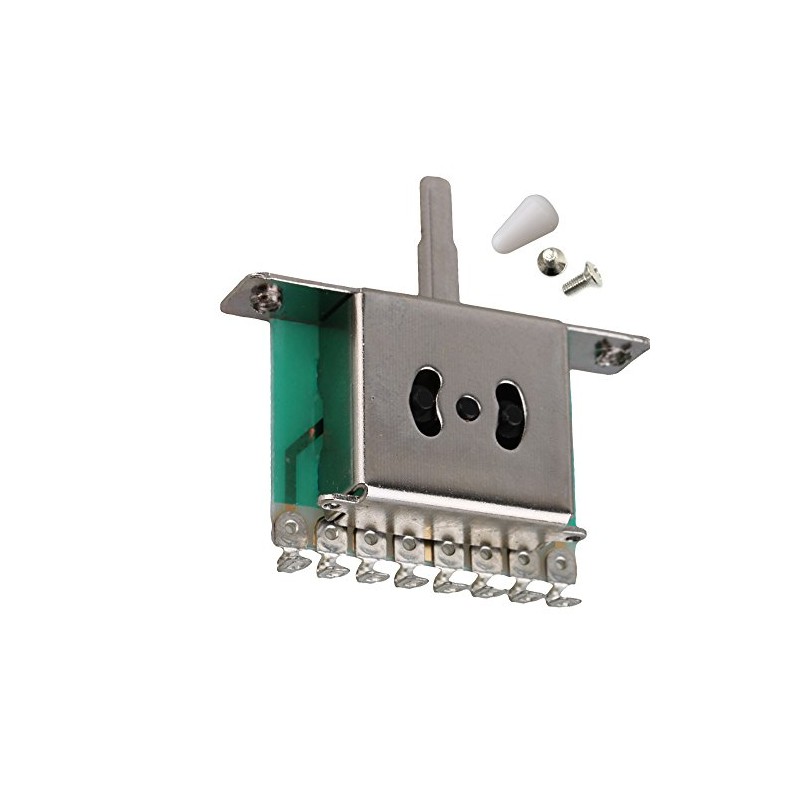 Yibuy Silver 5-Way Guitar Pickup Selector Switch for Guitar