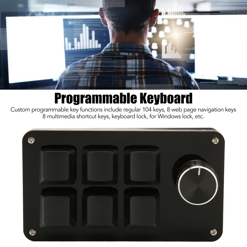 6 Key Mini Keypad with Knob USB DIY Programmable Keyboard