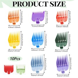 10PCS Professional Hair Clipper Guide Combs, 10 Sizes Hair Clipper Guards Caliper Sleeve Limit Comb Hair Clipper Accessories, Hair Tools Specially Designed to Fit Hair ClippersTrimmers