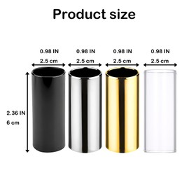 57lilina 2 Pack Guitar Slide Ring, Medium Brass Finger Guitar Slides Tube for Electric Acoustic