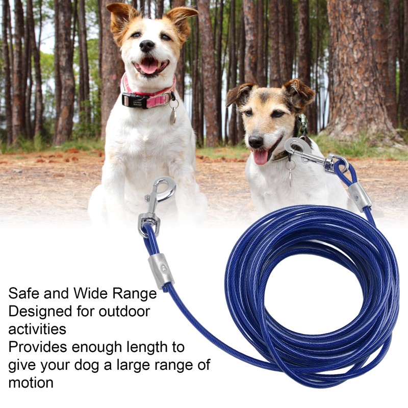 Dog Tie Out Cable Steel Wire Double Head Bite Resistant