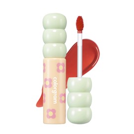 COLORGRAM Fruity Glass Tint 06 Joyful Tomato | | Lip Plumper l Glossy Dewy Lip Gloss, Highly Pigmented Bright Red Orange Shade with Glowing effect, Buildable & Blendable 0.11 Oz.