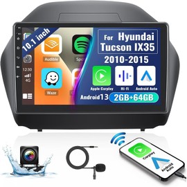 2G+64G CAMECHO Android 13 Car Stereo for Hyundai Tucson IX35 (2010-2015) with Wireless Carplay Android Auto Bluetooth 10.1 Inch Touchscreen GPS Navigation,WiFi,HiFi,FM,USB,AHD Backup Camera&Mic