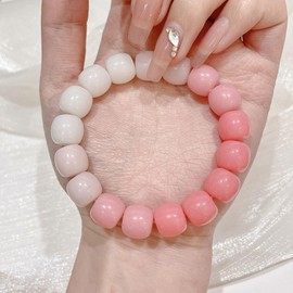 Hot Pink Bracelet for Women Neon Beaded Bracelet Hot Pink Jewelry for Teen Girls