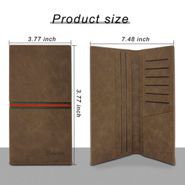 WisePoint Slim Wallet for Men, PU Leather Mens Wallet Minimalist Credit Card Holder Wallet with Multiple Slots (brown)