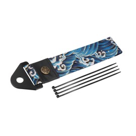 INFINAUTO Car Tow Strap Kit for Decorative Trailer Belt Sea Waves Pattern Blue Stylish Design