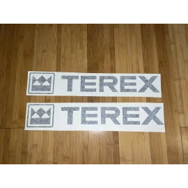 TEREX EQUIPMENT DIE CUT DECAL STICKER - 24” - SET OF 2 - Black Tractor Loader