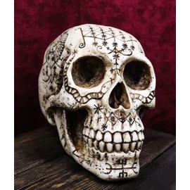 Ebros Erzulie Freda Veve Haitian Ancient Voodoo Love Spells Romance Talisman Tattoo Skull Statue Gothic Skull Lwas Voudou Loa of Love Day of The Dead Skeleton Cranium Figurine