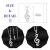 MICGIGI Women's 925 Sterling Silver Necklace Music Note Shape Cubic