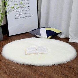 Faux Lambskin fleece rug, 60 x 90 cm, artificial fur, long hair, decorative sofa/bedroom rug, 45 x 45 cm