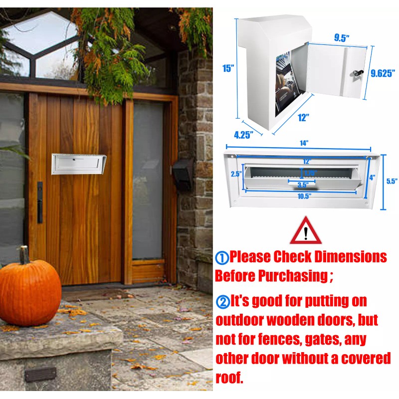 Plugsharge Rainproof Heavy Duty Through The Door Safe Mail Drop