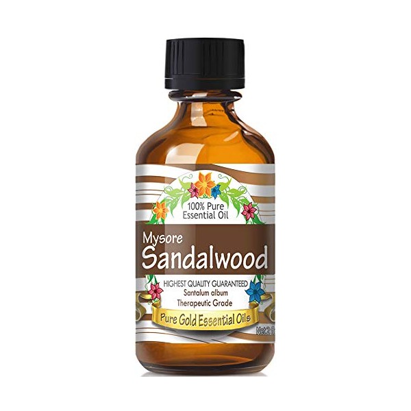 Pure Gold 60ml Oils - Sandalwood (Mysore) Essential Oil - 2 Fluid Ounces