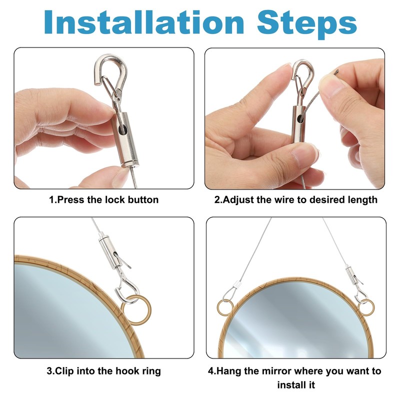 PATIKIL 6 Pcs Adjustable Picture Hanging Wire Kit, 2m/6.6ft Fit