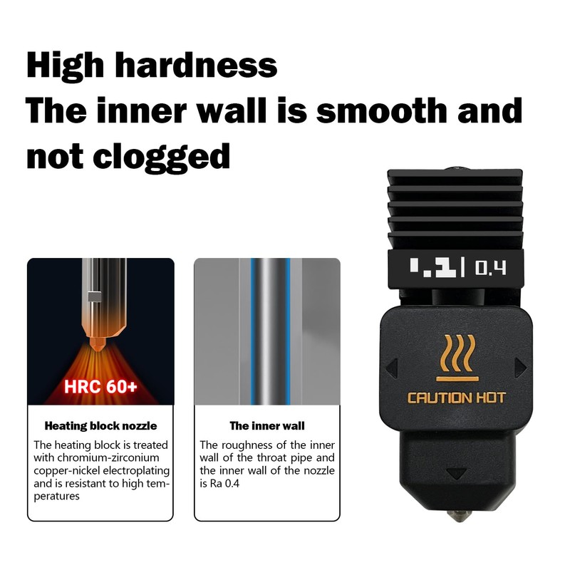 HzdaDeve 4 Pack 0.4MM P2S/H2D/H2SA1/A1 Mini Combo Hotend Print Head