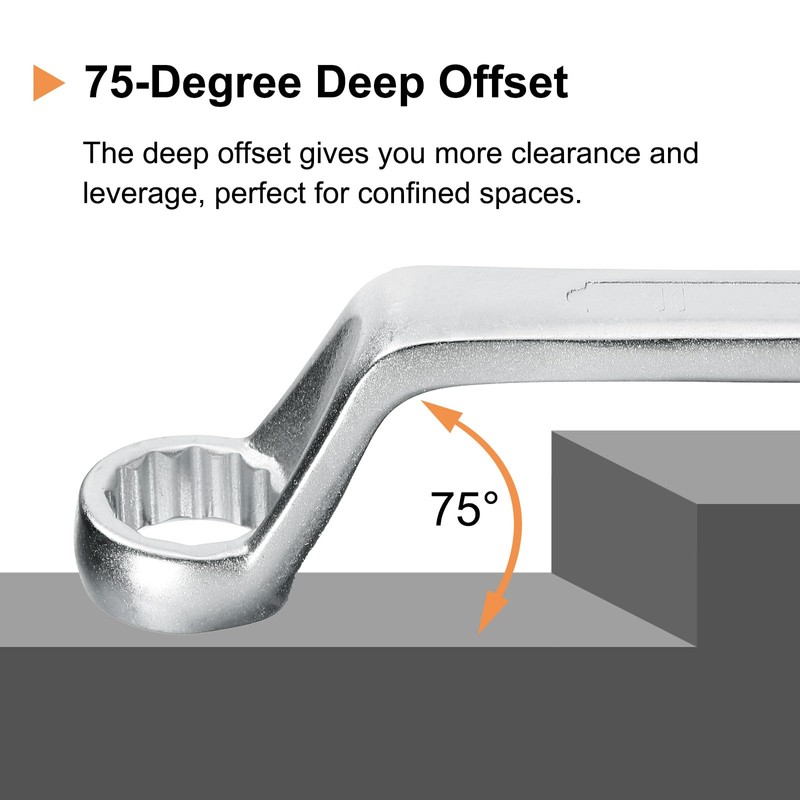 sourcing map Offset Extra Long Box End Wrench 10 x