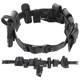 DASBET 10 in 1 Police Tactical Belt Security Guard Belt Multifunctional Tactical Duty Belt Black Tactical Versatile Military Modular Equipment System Molded Duty Belt Set for Law Enforcement