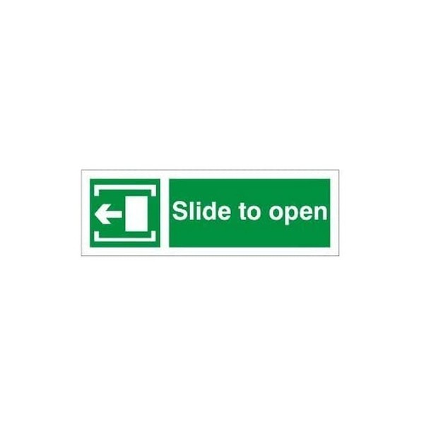 Slide To Open Arrow Left Door Sign 300mm x 100mm