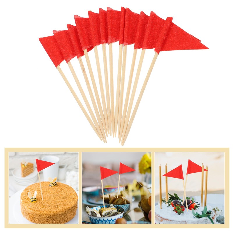 Gadpiparty Toothpick Flags Triangle Sticks 12pcs Cupcake Toppers Flags Cheese