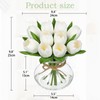 DILATATA Tulips Artificial Flowers in Vase White Fake Flowers Centerpiece