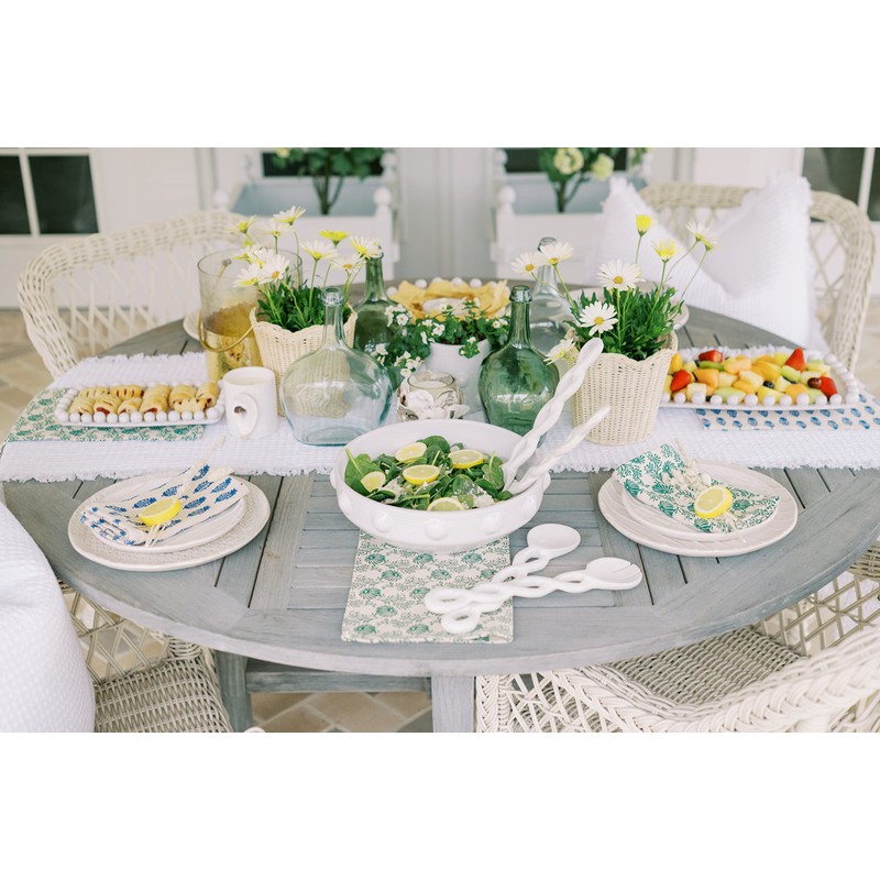 Mud Pie, White, 12" Twisted Wood Server Set