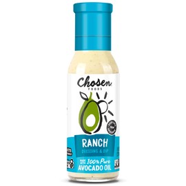 Chosen Foods Avocado Oil-Based Ranch Salad Dressing and Marinade, Keto Diet Friendly, Gluten & Dairy Free, Low-Carb Sauce (8 oz)