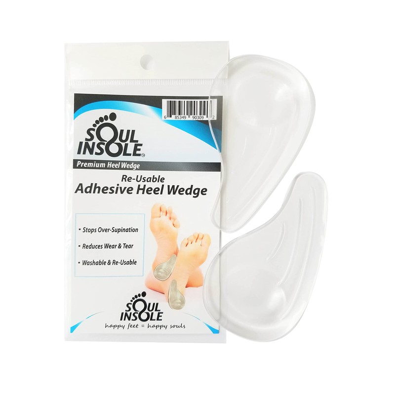 Heel Wedge for Over-Supination/Over-Pronation Re-Usable Adhesive Soul Insole