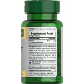 Nature's Bounty Potassium 99mg, Supports Fluid Balance and Muscle Activity, Involved in Normal Heart Function, Potassium Gluconate Dietary Supplement, Gluten Free, 1 Per Day, 100 Vegetarian Caplets