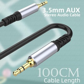 3.5mm Audio Cable Male to Male (1M/3.3FT), 3 Pole Hi-Fi Stereo Aux to Aux 1/8 Cable, Audio Jack Auxiliary Cord Extension Adapter for Headphones, Car and All 3.5 mm Enabled Devices