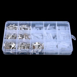 KSOPUERT 270pcs Male and Female Quick Splice Wire Crimp Spade Terminals, Block Connector 2.8mm, 4.8mm, 6.3mm with Insulation Sleeve