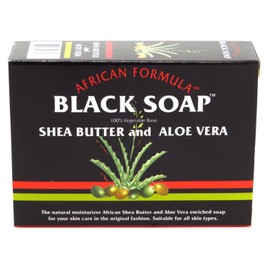 African Formula Black Soap 3.5 Ounce Shea Butter & Aloe Vera (103ml) (6 Pack)