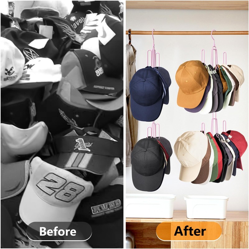 NANATI Hat Hangers for Closet, Stainless Steel Hat Organizer, Hat