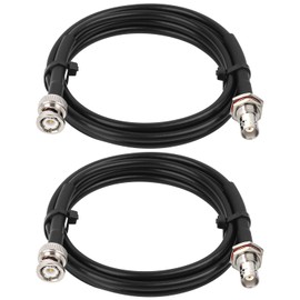 MOOKEERF BNC Cable - 2PCS 50 ohm RG58 BNC Male to Female Coax Cable Bulkhead 4FT Low Loss Antenna Extension Cable for CB Radio/VHF Ham Radio/Wireless Microphone/Antenna/CCTV/Amateur Radio etc.