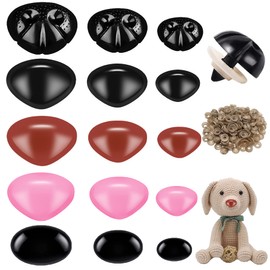 150 Pcs Safety Noses for Amigurumi Large Safety Noses for Stuffed Animals Pink Brown Doll Crochet Noses with Washers 11mm 15mm 20mm for Craft Doll Puppet Plush Toy Bear Accessories…