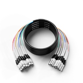 PRORECK 25ft Snake Cable, 8-Channel Shielded Audio Cable XLR Male to Female, with Color-Marked Connectors for Professional Stage, Studio, and Live (PR-XLR-8 * 25)