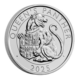 CrawleyCoins 2025 Royal Tudor Beasts 07 Queen’s Panther £5 Brilliant Uncirculated Coin in Mint Sealed Pack