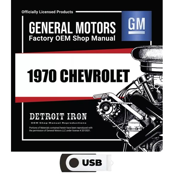 1970 Chevy Nova, Corvette, Camaro Factory Shop Manuals on USB