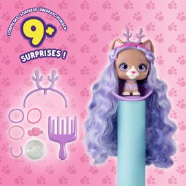 IMC Toys VIP Pets - Surprise Hair Reveal Doll - Series 1 Mousse Bottle, Multi , Pink