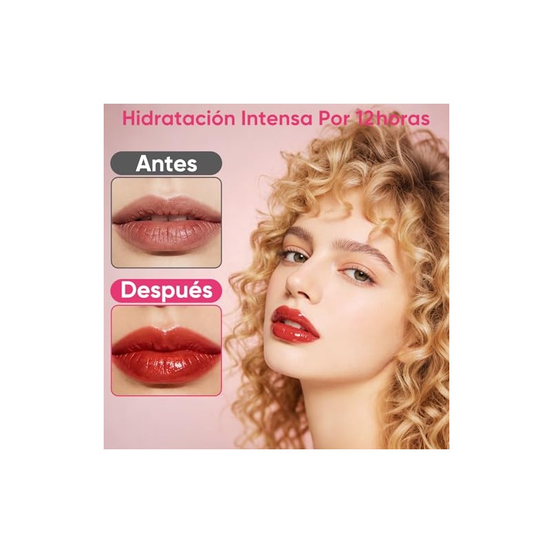 NEARPOW 4PCS Lip Oil Hidratante y Lip Gloss, Brillo de