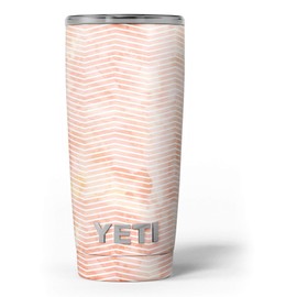 Design Skinz The Apricot Grunge Surface with Chevron - Skin Decal Vinyl Wrap Kit Compatible with The Yeti Rambler Cooler Tumbler Cups