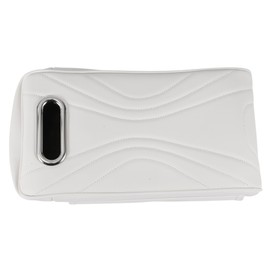 X AUTOHAUX Car Center Console Cover Car Armrest Cover Multifunctional 12.4"x6.3"x3.15" White Nappa Leather Memory Foam