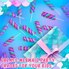 Mermaid Lollipops- Swirl Lollipops Mermaid Candy For Little Mermaid Party Favors & Mermaid Party Supplies - Mermaid Suckers (20 Count (Pack of 1))