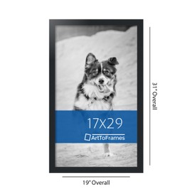 ArtToFrames 17x29 Inch Black Picture Frame, This 1.25 Inch Custom Poster Frame is Soft Black - Comes with Economy Acrylic and Corrugated Backing (2WOM5180-17x29)