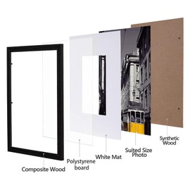 eletecpro 9x12 Picture Frames Set of 10, Picture Frame Collage Wall Decor Display 6x8 Photo with Mat or 9x12 Without Mat, Home Decor Gallery Frame for Table Top or Wall Mounting, Black