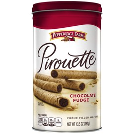 Pepperidge Farm Pirouette Crème Filled Wafers Chocolate Fudge Cookies, 13.5 oz. Tin
