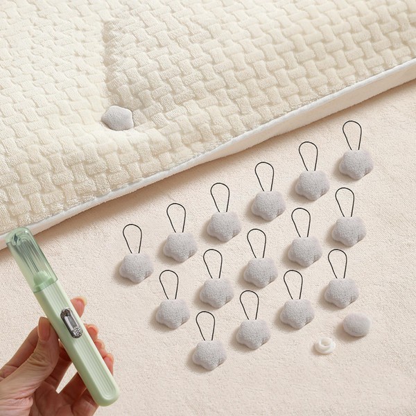 24 Pieces of Double-Sided Cotton Hook Quilt Fixer with Hook