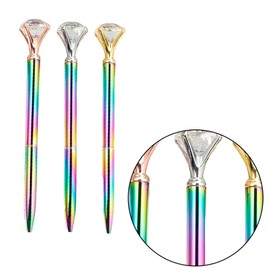 Operitacx 8pcs Creative Metal Ballpoint Pens Glass Diamonds Smooth Writing Stationery for Students and Office Workers Portable Design for School and Business Use