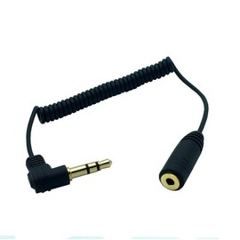 L Shape Standard 3.5mm 3 Pole Male to 2.5mm 3 Pole Female Stereo Audio Cable, Double Right Angle Spring Auxiliary Audio Cable, 3.5mm AUX Audio Cable