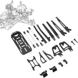 GLOBACT Aluminum 1/10 Twin I-Beam 2WD Pre-Runner Suspension Conversion Kit for Axial SCX10 I II Axles Upgrades Kit (Black)